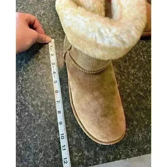 LAMO Essential Women's Size 10 Chestnut Suede Faux Fur Ankle Boots - Picture 12 of 13